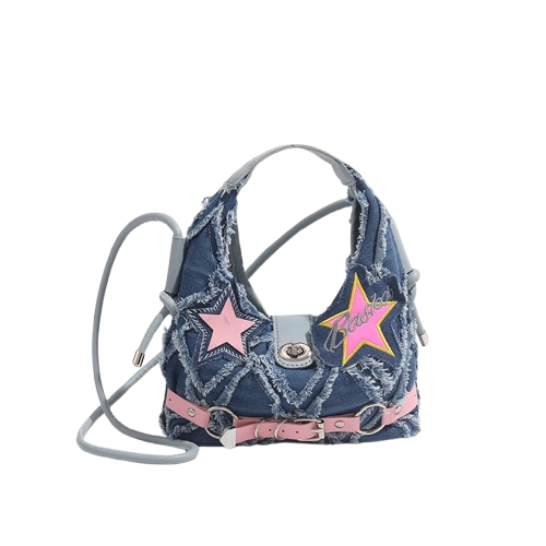 Denim Star Hobo Bag